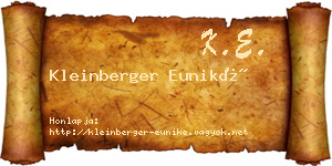 Kleinberger Euniké névjegykártya